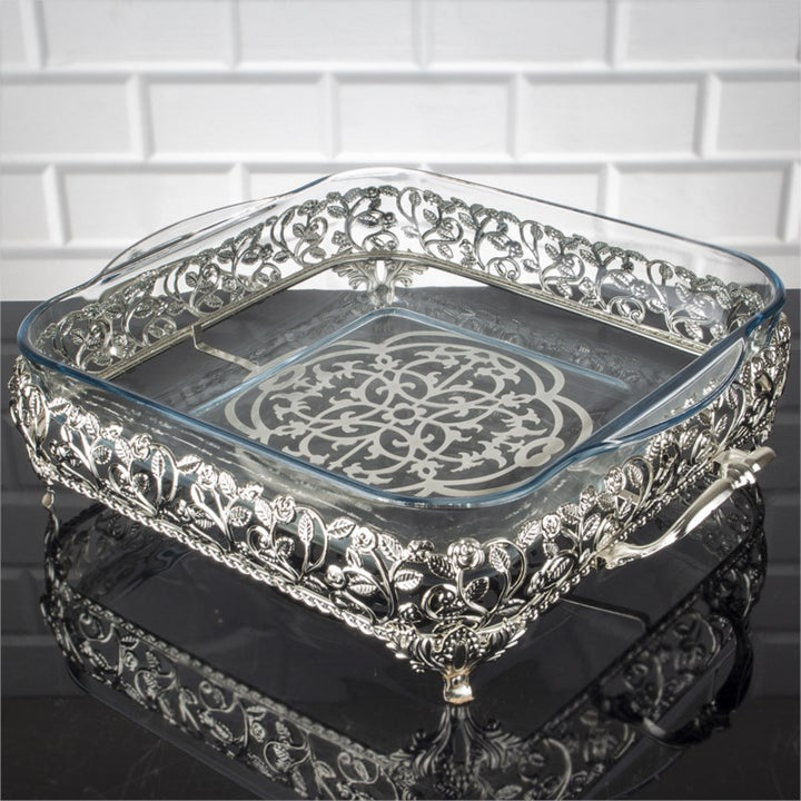 Handmade Bakeware Casserole Dish with Decorative Fancy Serving Holder