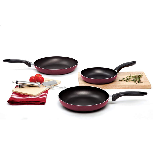 Pratico Frying Pan Set, 3 Pcs, 7.1 in, 8.7 in, 10.2 in