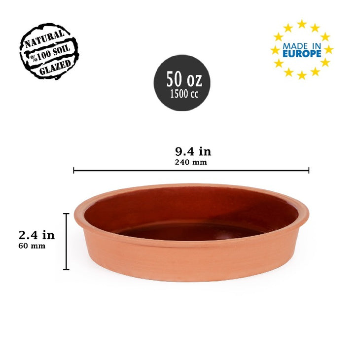 Glazed Terracotta Cookware for Yogurt, 1.6 qt, 1 Pcs