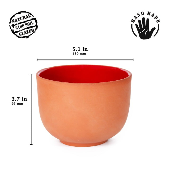 Handmade Elegant Clay Bowl for Cooking and Yogurt, 2 Pcs