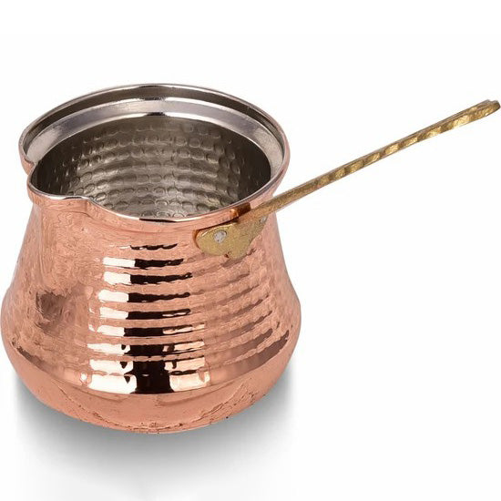 Hammered Copper Coffee Milk Pot, Jazva Briki Sutluk Cezve