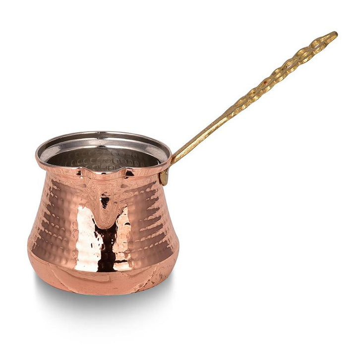 Hammered Copper Coffee Milk Pot, Jazva Briki Sutluk Cezve