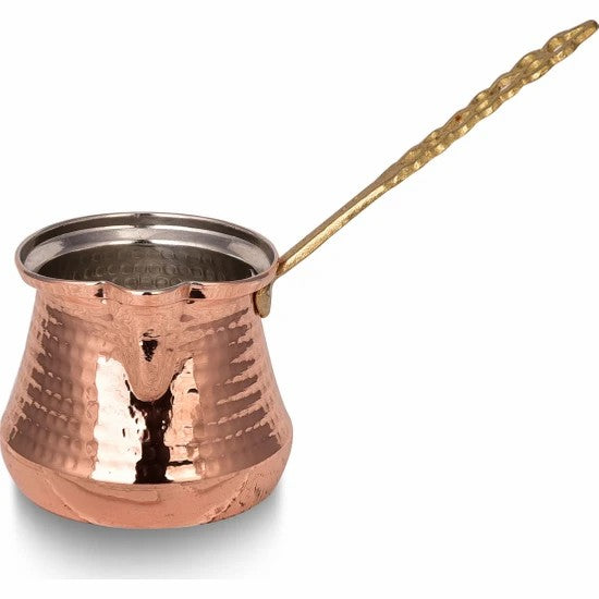 Hammered Copper Coffee Milk Pot, Jazva Briki Sutluk Cezve