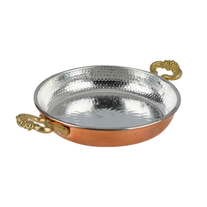 Copper Egg Omelet Pan, Double Handled Sahan, Skillet