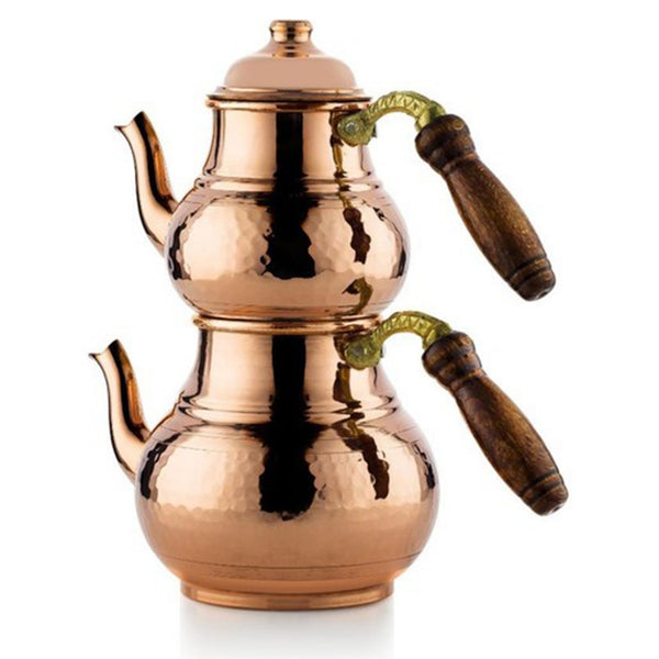 Turkish Copper Teapot Set for Stovetop, 60.8 Oz - 33.8 Oz