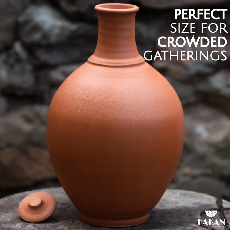 Hakan Natural Unglazed Clay Pitcher with Lid – HAKAN