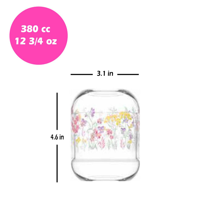 Duo Glass Food Container with Decorated Dome Lid, 12.75 Oz