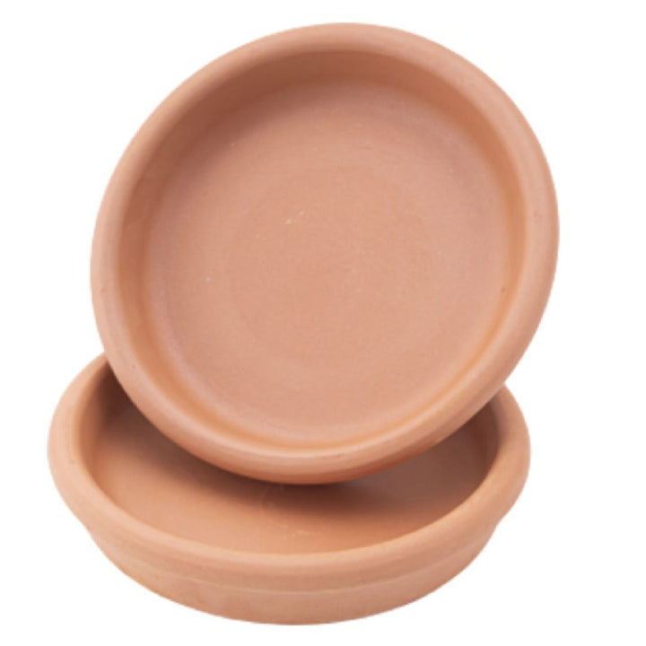 Unglazed Handmade Clay Roaster Pan Set of 2, 6.3x1.2 in