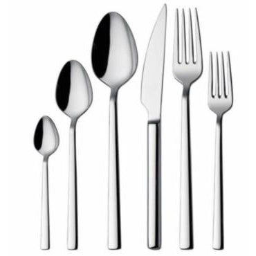 Hira Stainless Steel Teaspoon and Dessert Spoon Set, Silver