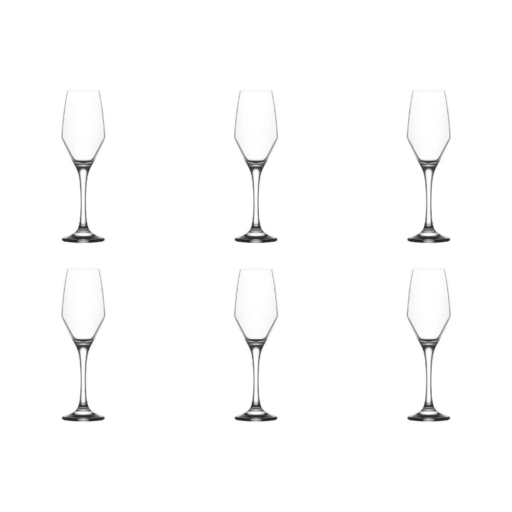 Lav Ella Champagne Flute Set, 6 Pcs, 7.75 Oz (230 cc)