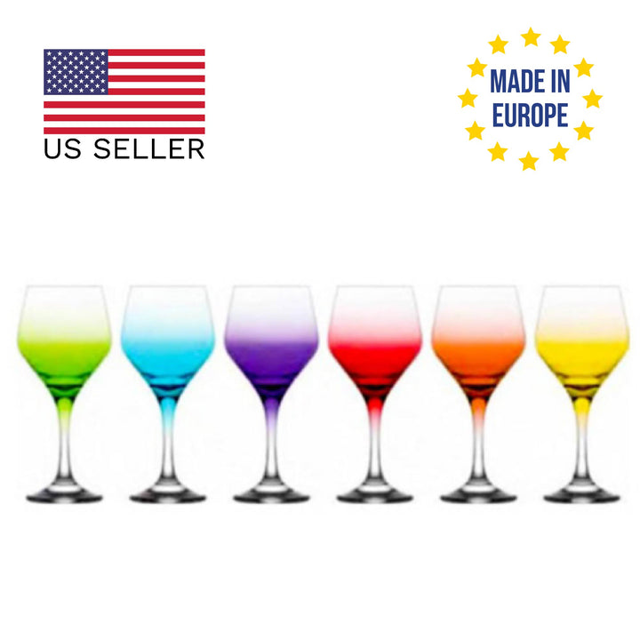 Lav Painted Wine Glass Set, 6 Pcs, 11.25 Oz (330 cc)