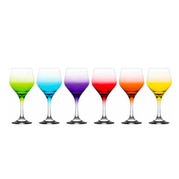 Lav Painted Wine Glass Set, 6 Pcs, 11.25 Oz (330 cc)