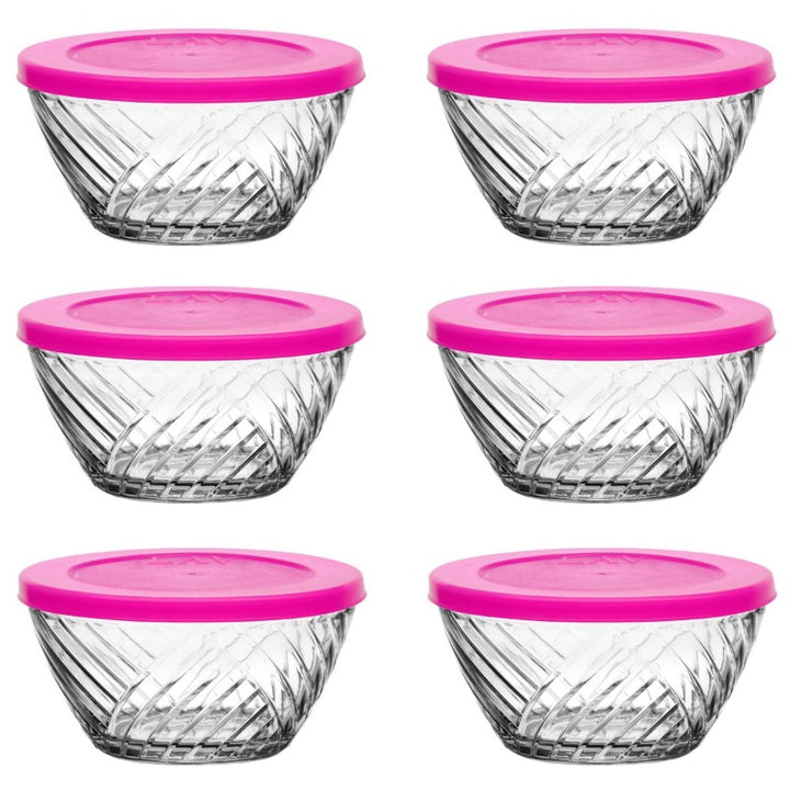 Lav Crystal Clear Glass Round Serving Bowls, 7.25 Oz, 6 Pcs