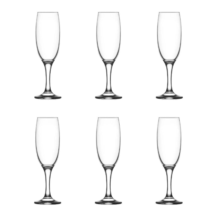 Lav Empire Champagne Flute Set, 6 Pcs, 7.5 Oz (220 cc)