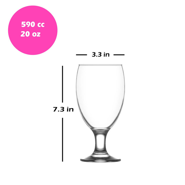 Lav Empire All Purpose Goblet Set, 6 Pcs, 20 Oz (590 cc)