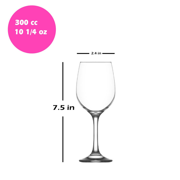 LAV Fame Red Wine Glass Set, 6 Pcs, 10.25 Oz (300 cc)