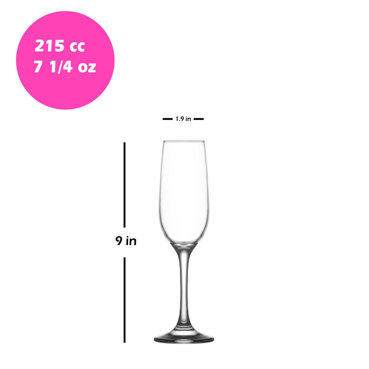 Lav Fame Champagne Flutes, 6 Pcs, 7.25 Oz (215 cc)