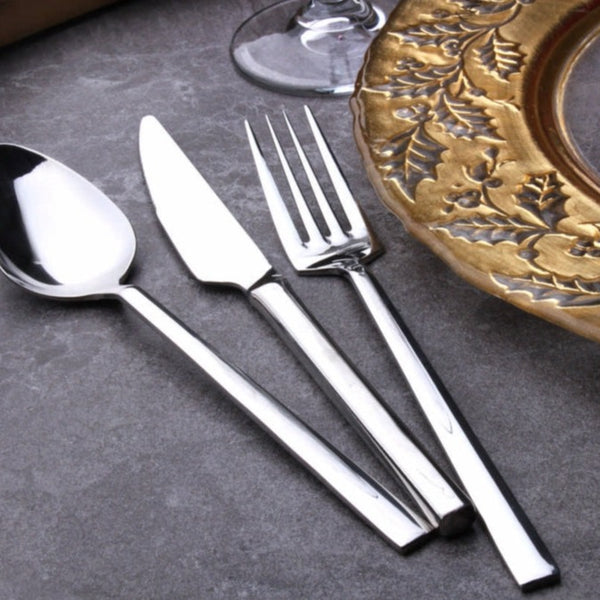 Stainless Steel Dessert Fork Set, Silver, 6 Pcs, 6.6 in