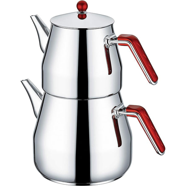 Stainless Steel Turkish Teapot Set, 4 Pcs