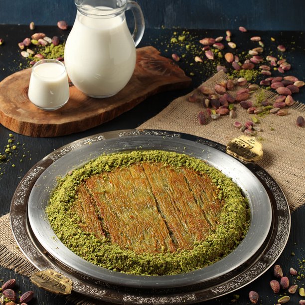 Kunafa Serving Plate, Silver Aluminum Kunefe Plates