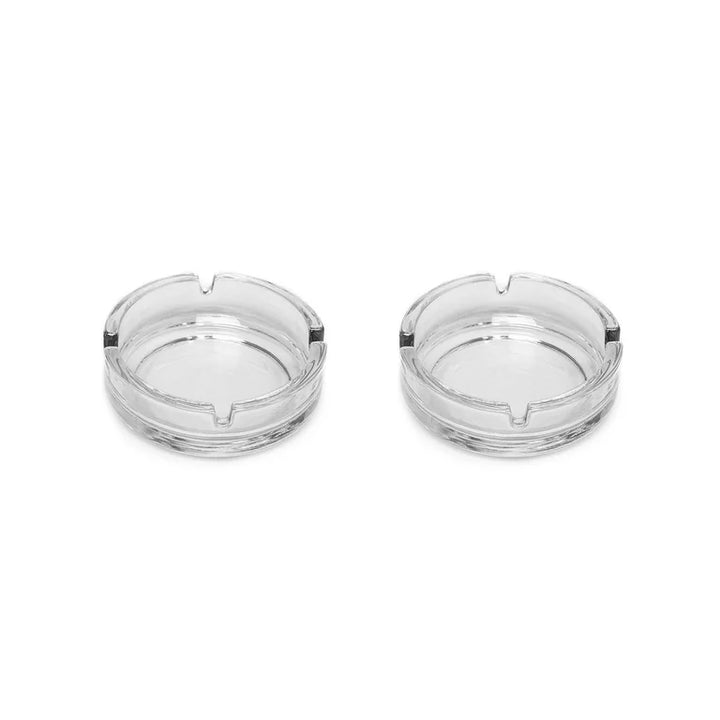 Ash Tray Sets for Cigarettes, Clear GlassRound Ashtray Set of 2