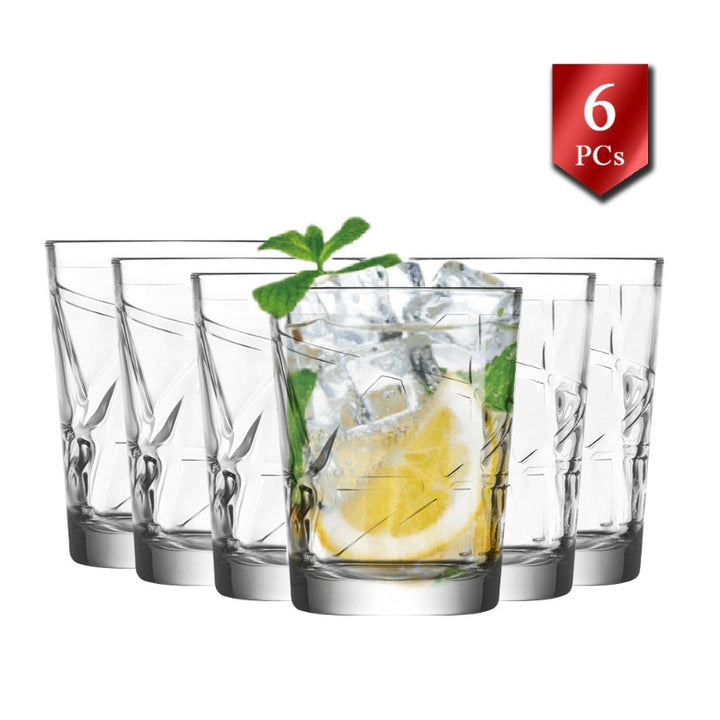 Lav Water Glasses, Cold Drink Glasses Set of 6, 5.5 oz