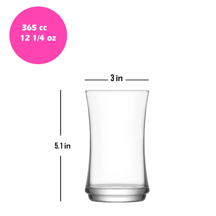 Lav Lune Highball Glass Set, 6 Pcs, 12.25 Oz (365 cc)