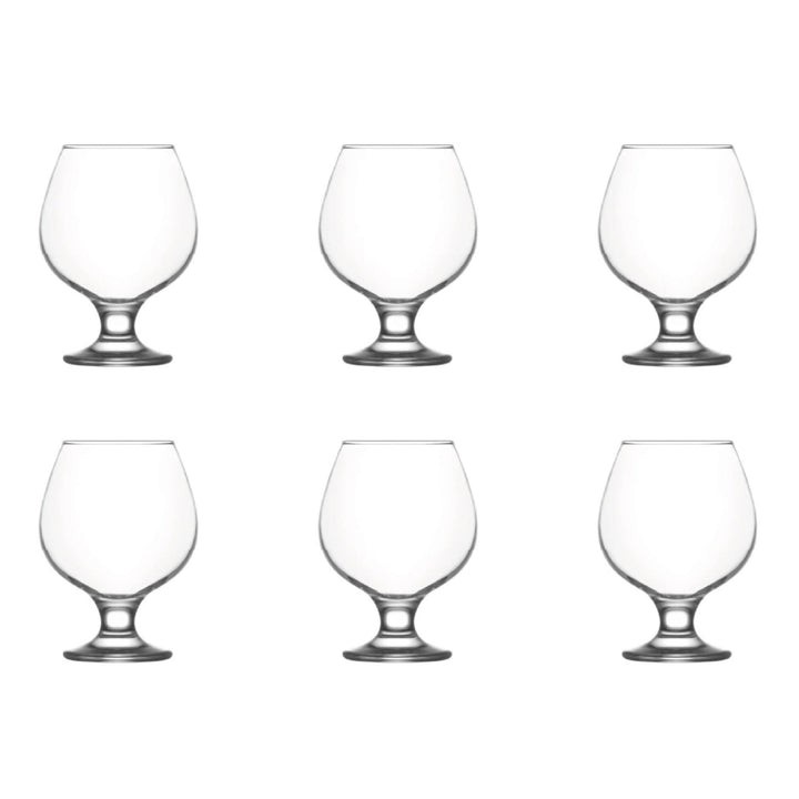 Lav Misket Brandy Glass Set, 6 Pcs, 13.25 Oz (390 cc)