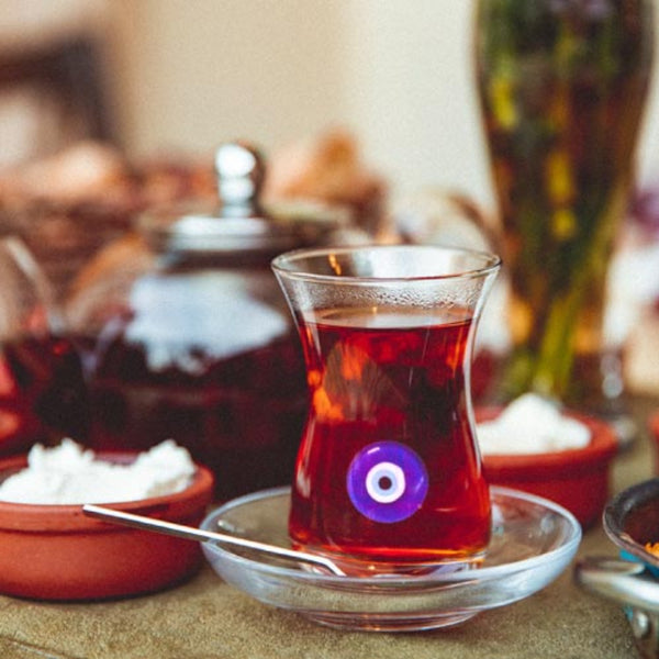 Turkish Teacups with Evil Eye Design, 6 Pcs, 4.2 Oz (125 cc)