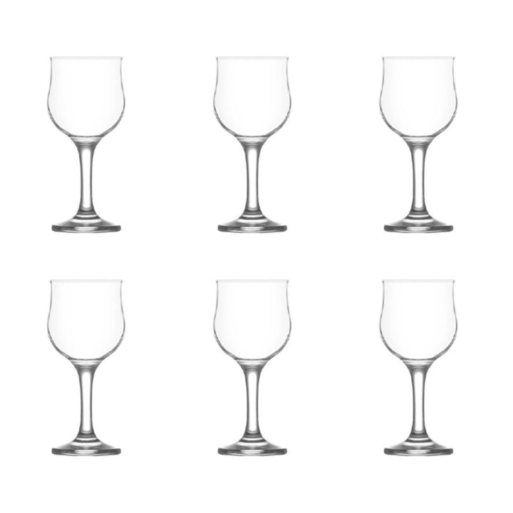 Lav Nevakar Wine Glass Set, 6 Pcs, 6.75 Oz (200 cc)