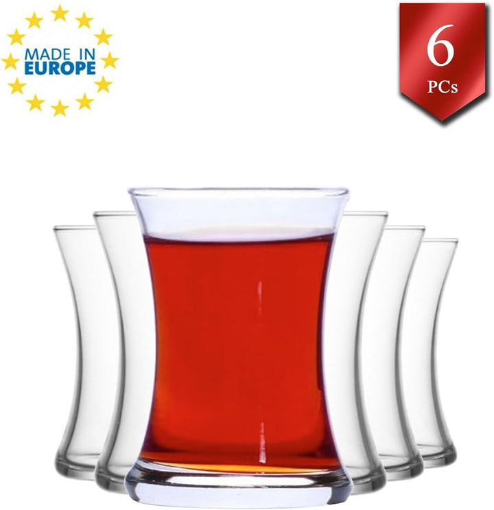 Lav Turkish Tea Glasses Set, Tea Cups, 6 oz