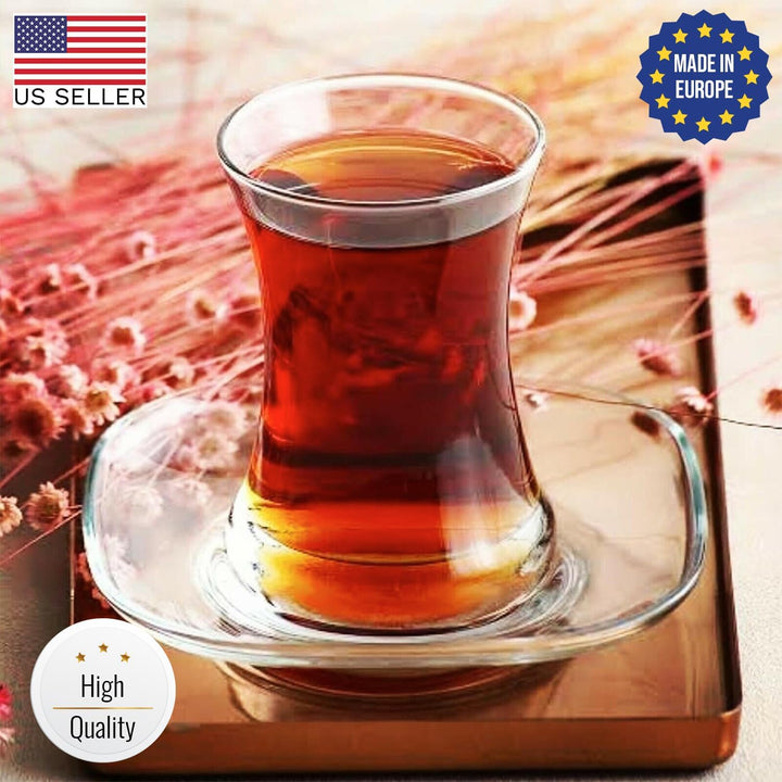 Lav Turkish Tea Glasses Set, Tea Cups, 6 oz