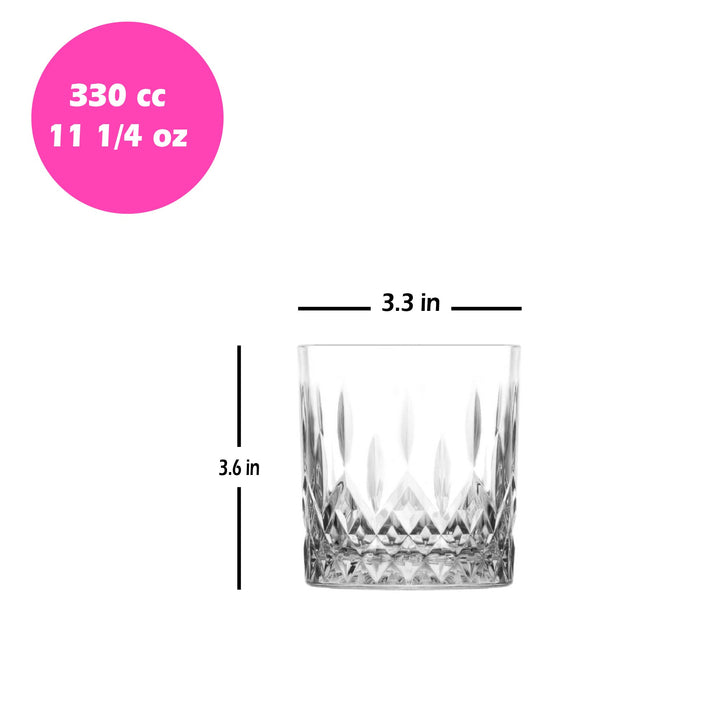 Lav Odin Whiskey Glass Set, 6 Pcs, 11.25 Oz (330 cc)