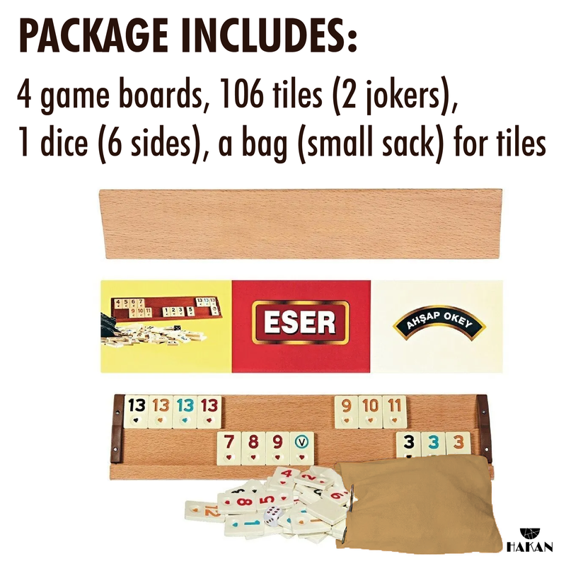 Hakan 4-Rack Rummy Cube Turkish Okey Game Set – HAKAN