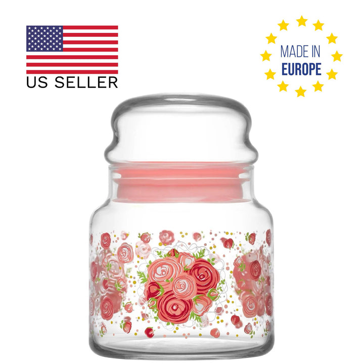 Lav Sera Glass Decorated Jar Set of 12, 21.5 Oz (635 cc)