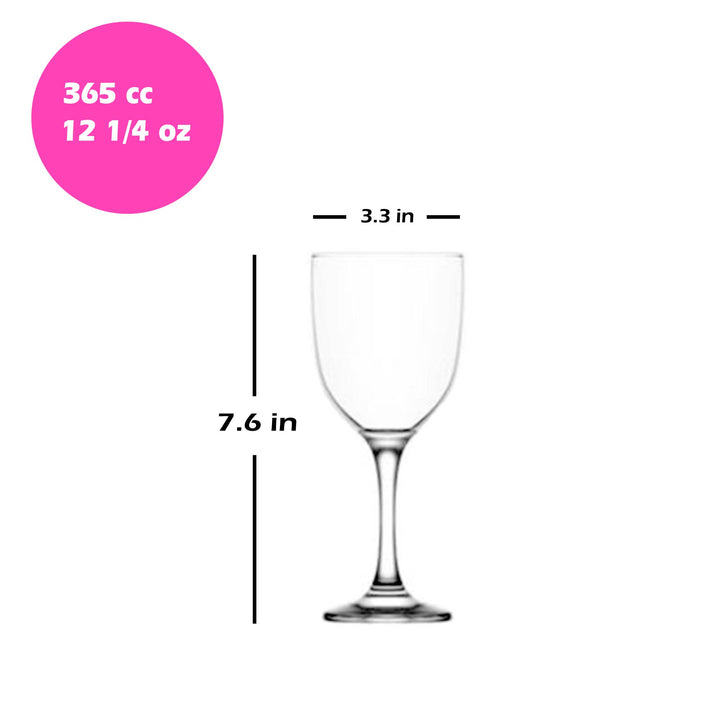 Lav Tokyo Stemmed Wine Glass Set, 6 Pcs, 12.25 Oz (365 cc)