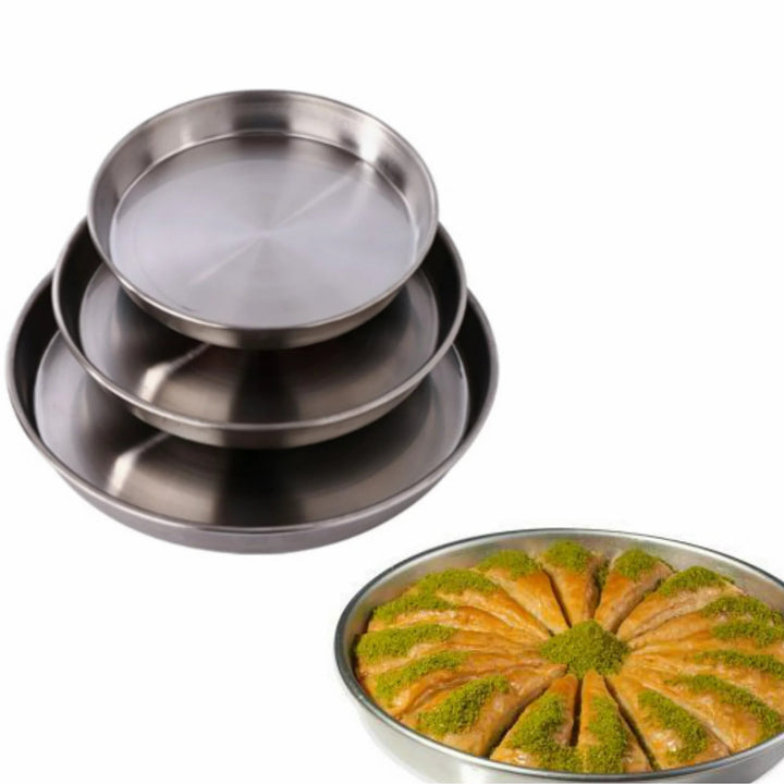 Baking Round Tray for Cake and Pie, 3 PCs Nonstick Set