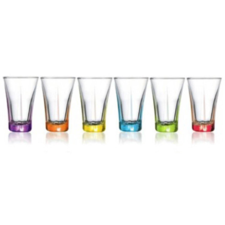 Lav Truva Colorful Liqueur Glass Set, 6 Pcs, 3.5 Oz (100 cc)