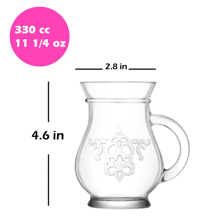 Lav Clear Ayran Mug Set of 2, 11.25 Oz (330 cc)