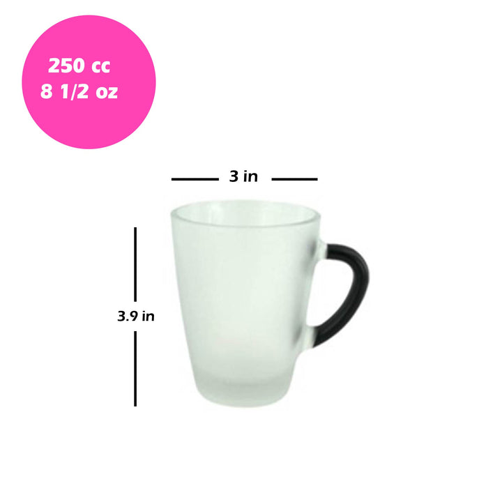 Lav Vega Frosted Mug, Teacups with Handle, Glass Cup, 8.4 Oz