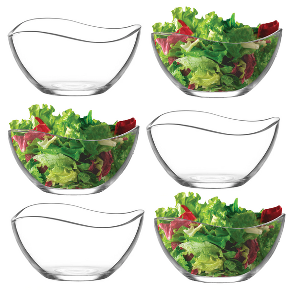 Vira Glass Serving Bowls Set of 6, Round Bowl for Kitchen, 7.2 oz