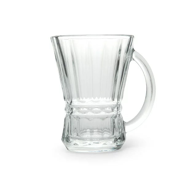 Lav Glass Tea Cups Set of 6 with Handle, 5.25 oz (150 Cc)