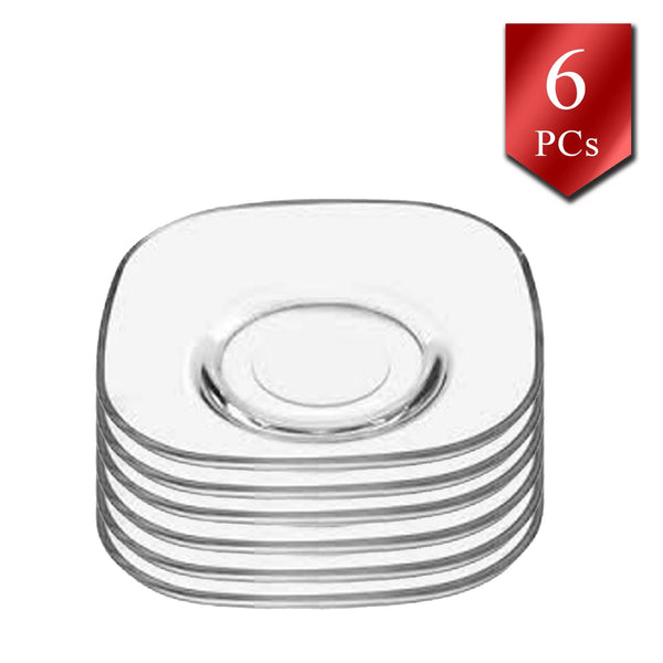 Lav Clear Round Glass Saucers Set of 6, 4 in