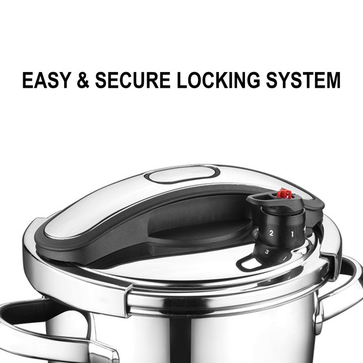 Korkmaz Vertex Black Stainless Steel Pressure Cooker, 6.3 qt