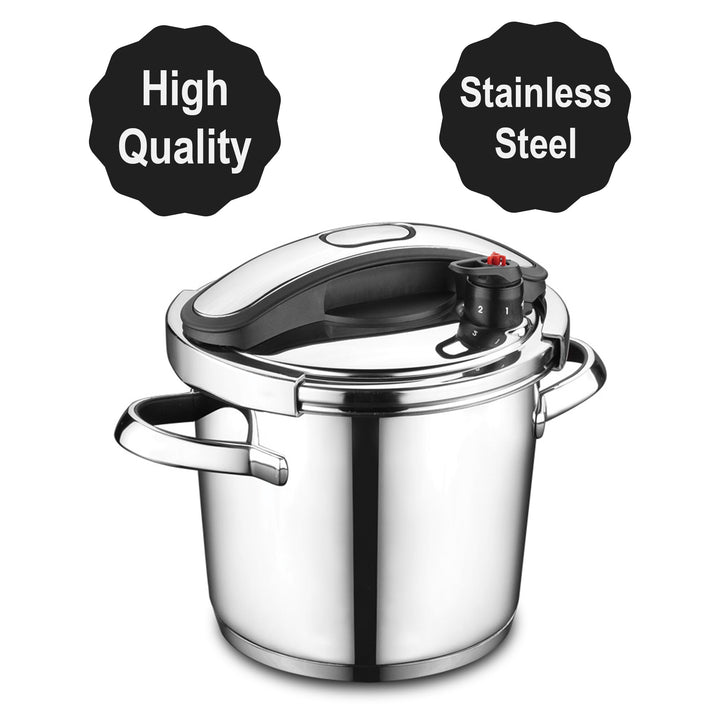 Korkmaz Vertex Black Stainless Steel Pressure Cooker, 6.3 qt