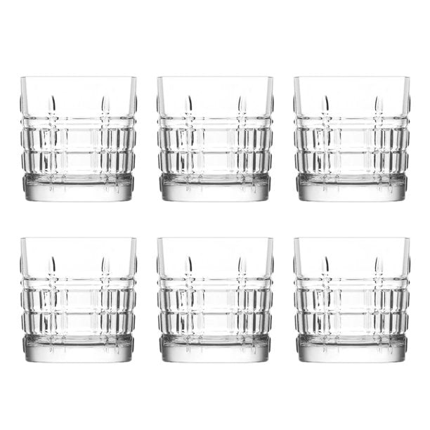 Lav Brit Whiskey Glass Set, Large Bar Glasses, 6 Pcs, 11. Oz