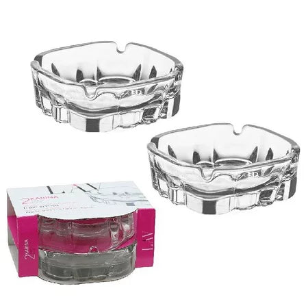 Decorative Big Square Ash Trays for Cigarettes, 2 pcs