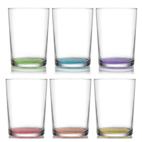 Bodega Painted Glass Set, Glass Cup Set, 6 Pcs, 11.75 Oz