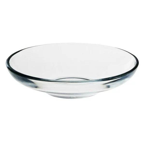 Lav Clear Glass Round Turkish Tea Saucers, 6 Pcs, 4.3 in