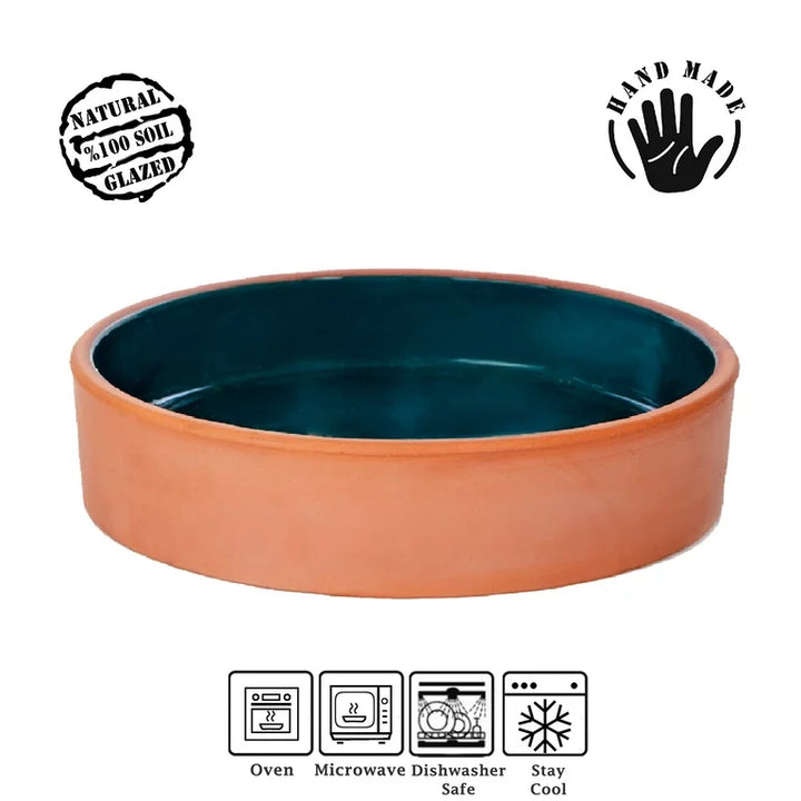 High-Quality Handmade Lead-Free Earthen Clay Pan, 3 Pcs